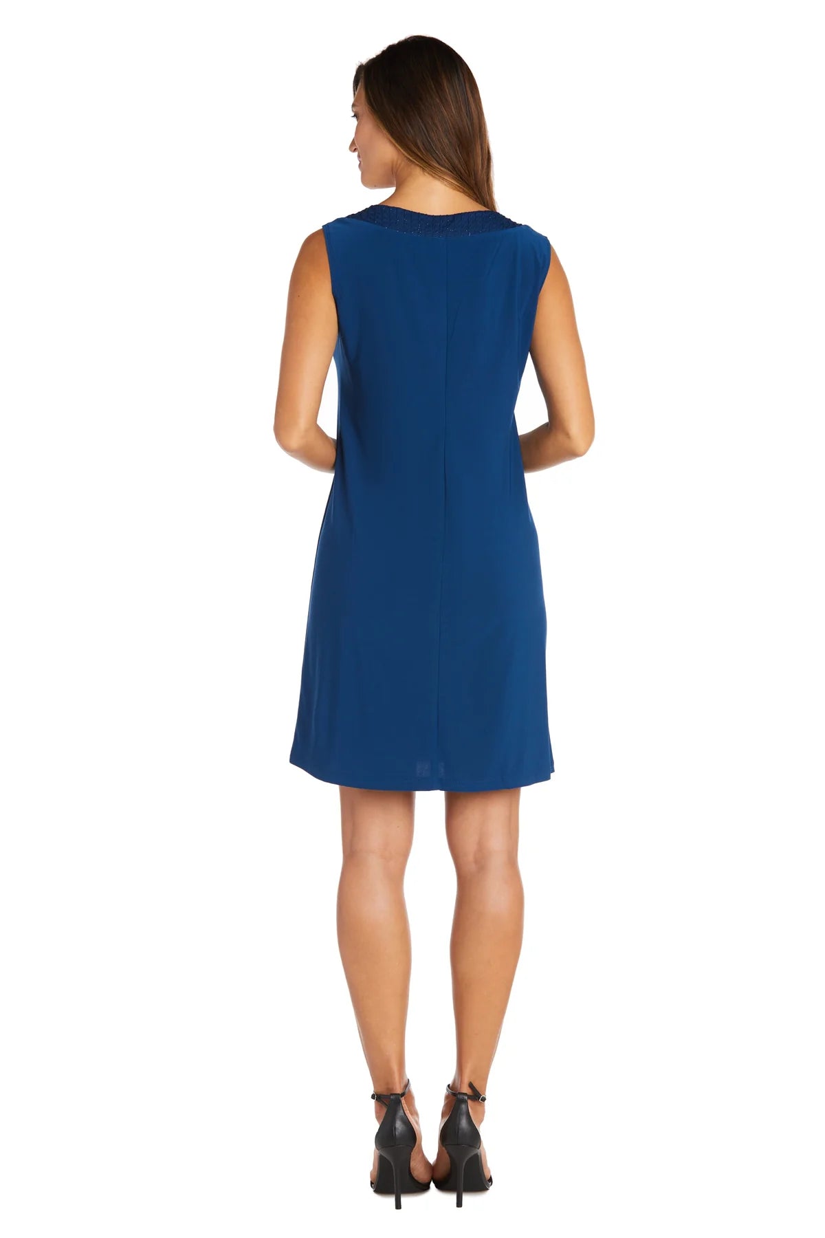 Vestido tipo chaqueta con detalle texturizado pavo real - RM Richards