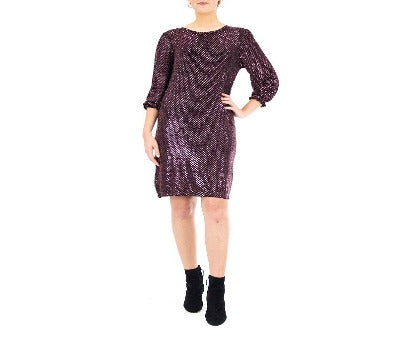 Vestido negro brillante Wine - Nina Leonard