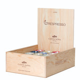 Juego de 40 tazas de espresso multicolor con caja expositora de madera Grespresso
