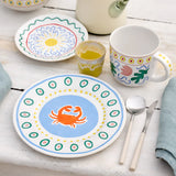 Plato de ensalada/postre Summer Bliss Cangrejo Blanco 9"