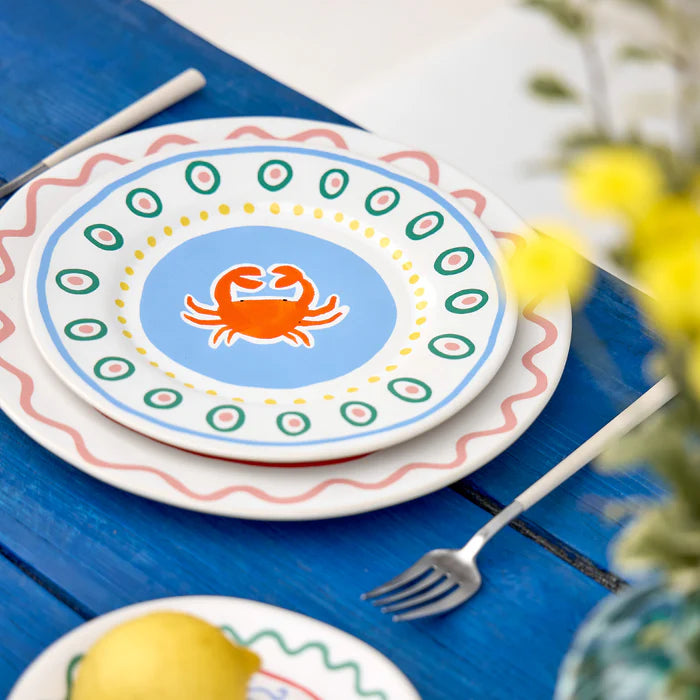 Plato de ensalada/postre Summer Bliss Cangrejo Blanco 9"