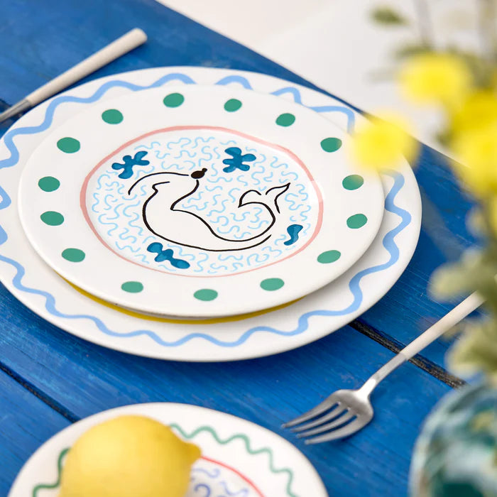 Plato de ensalada/postre Summer Bliss Sirena Blanco 23 cm