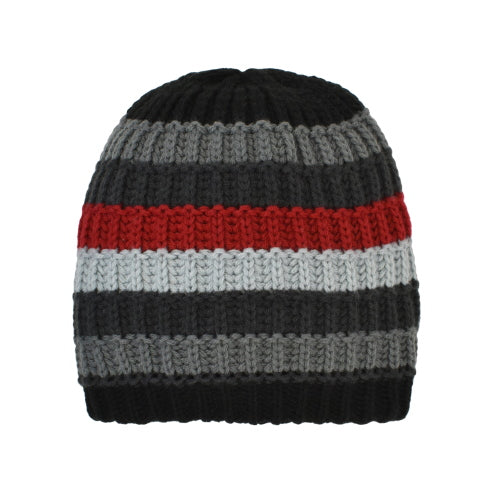 Gorro Acrílico a Rayas Rojo para Niños