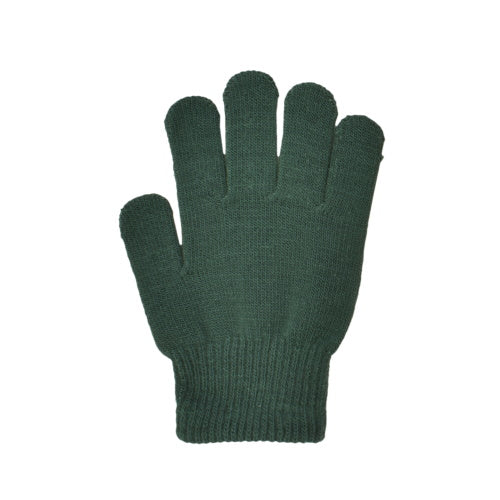 Guantes elásticos sólidos para niño Verde Oscuro