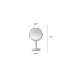 Aged Brass - 8" Closer Look 360 Rotation Tabletop Vanity Mirror 1X/5X