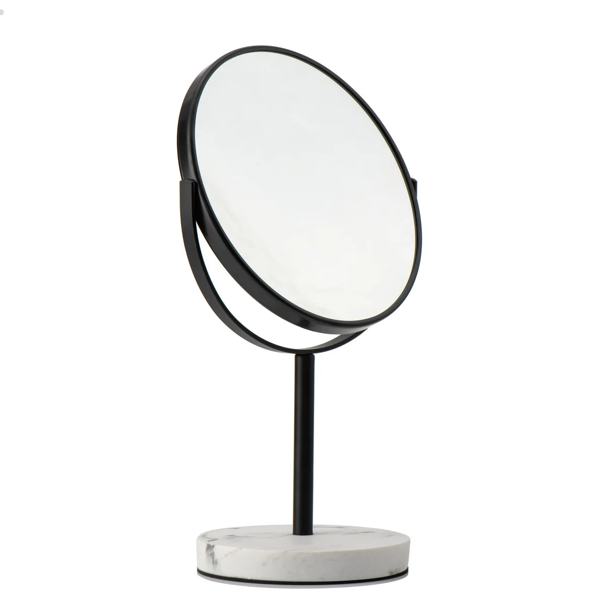 Matte Black - 8.35" Marble Classic 360 Rotation Tabletop Vanity Mirror 1X/5X