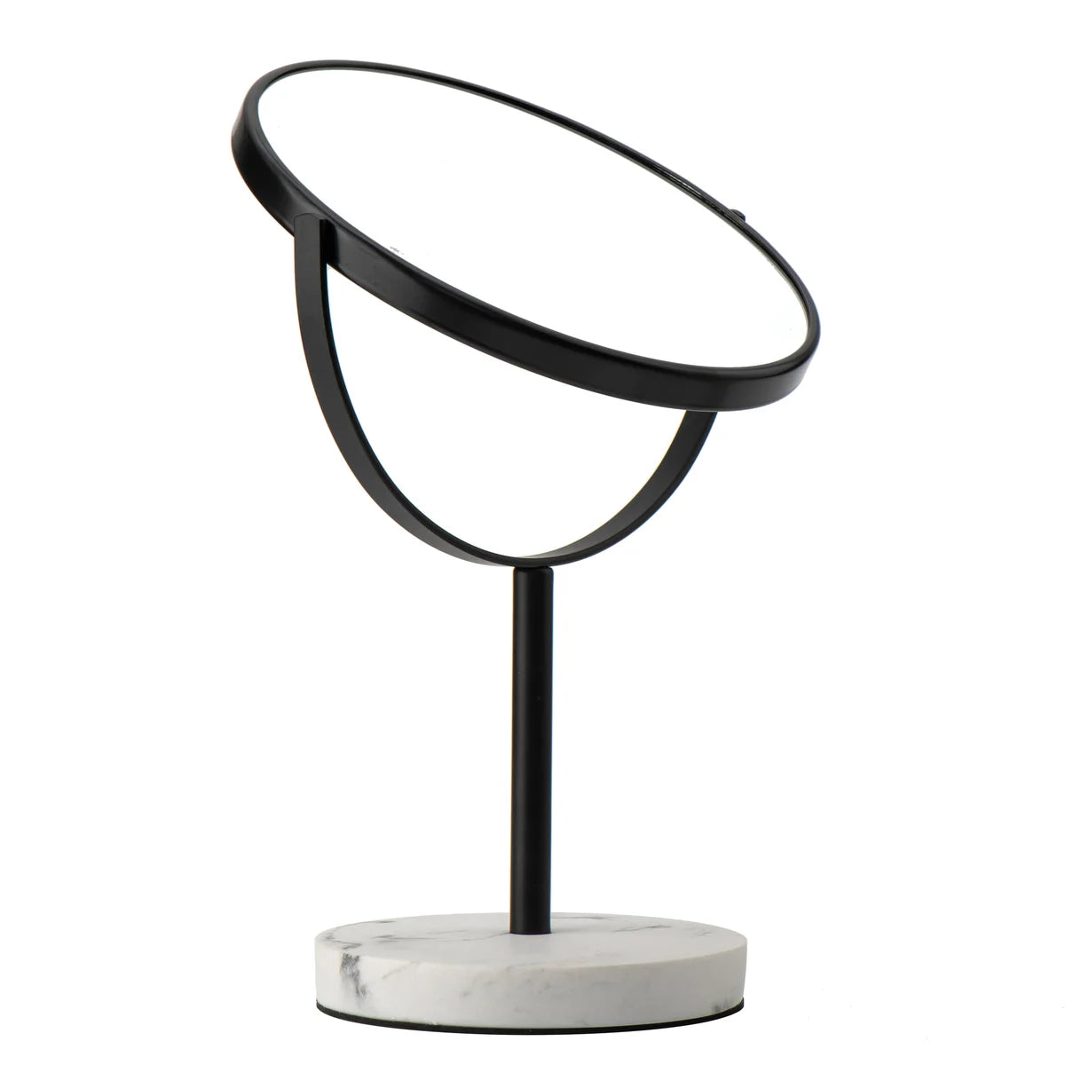 Matte Black - 8.35" Marble Classic 360 Rotation Tabletop Vanity Mirror 1X/5X