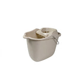 Cubo de fregona de plástico de 4 galones/15 litros con ruedas beige