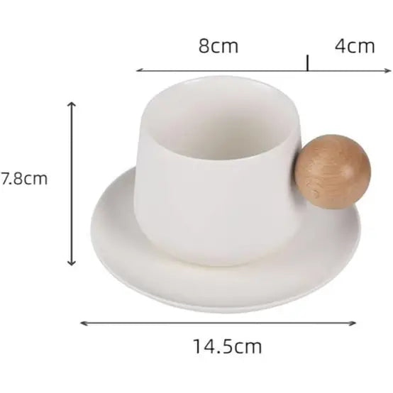 Juego de 2 tazas con plato blanco