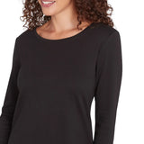 Camiseta de cuello redondo y canalé liso negra - Ruby Rd