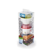 Juego de tres recipientes para condimentos portátiles