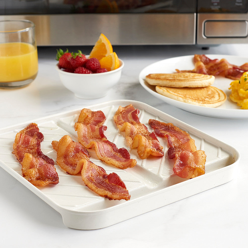 Bandeja mediana de tocino inclinada con tapa