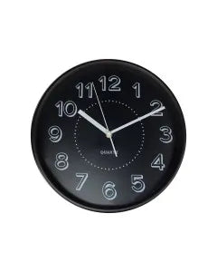 Reloj de pared redondo de 11.8" negro