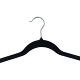 Black - Set of 10 Velvet Hangers with Clips