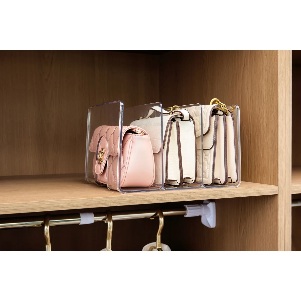 Transparente - Organizador de almacenamiento de carteras de 4 secciones