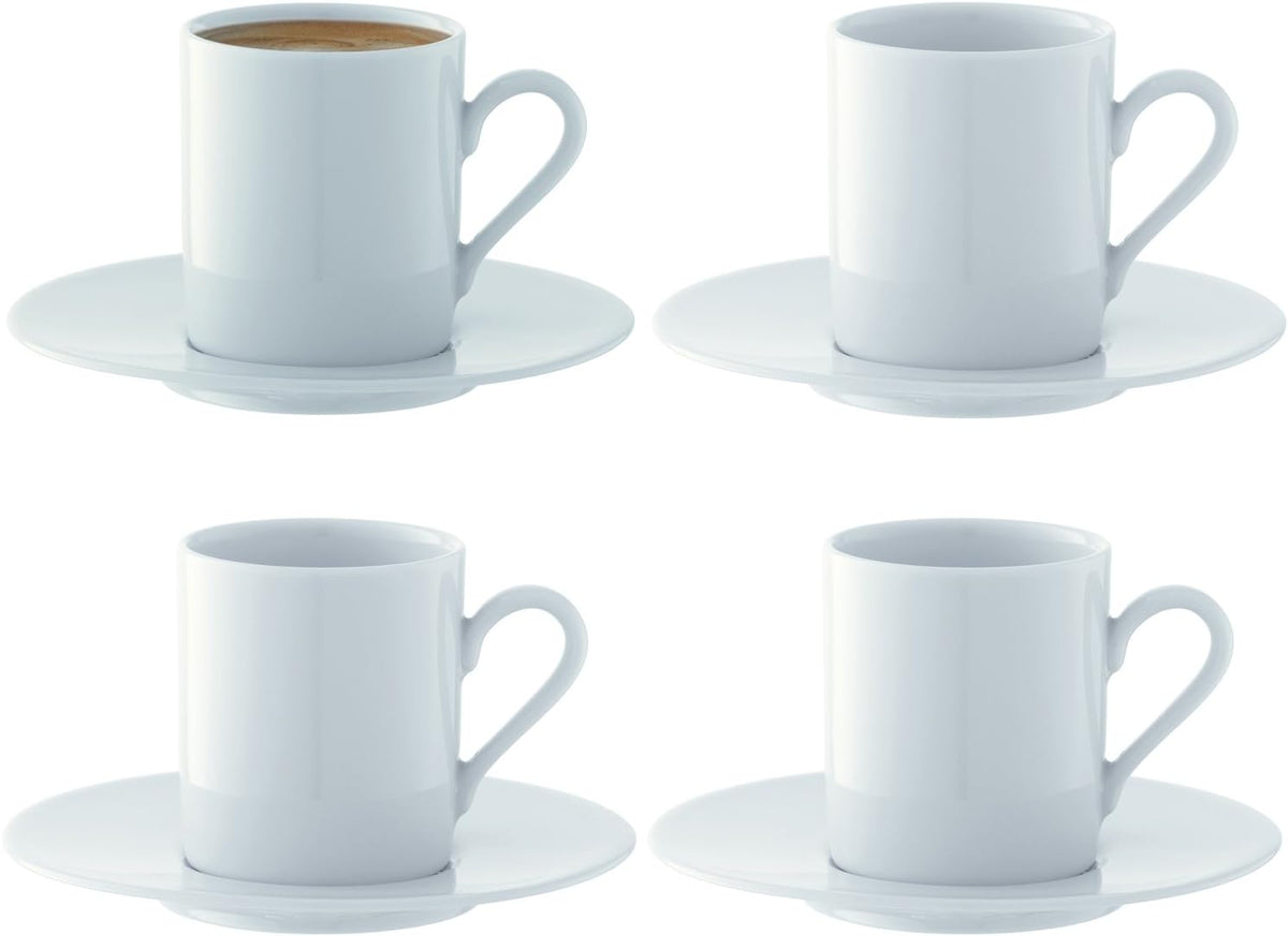Cup and saucer set White, 12 pieces