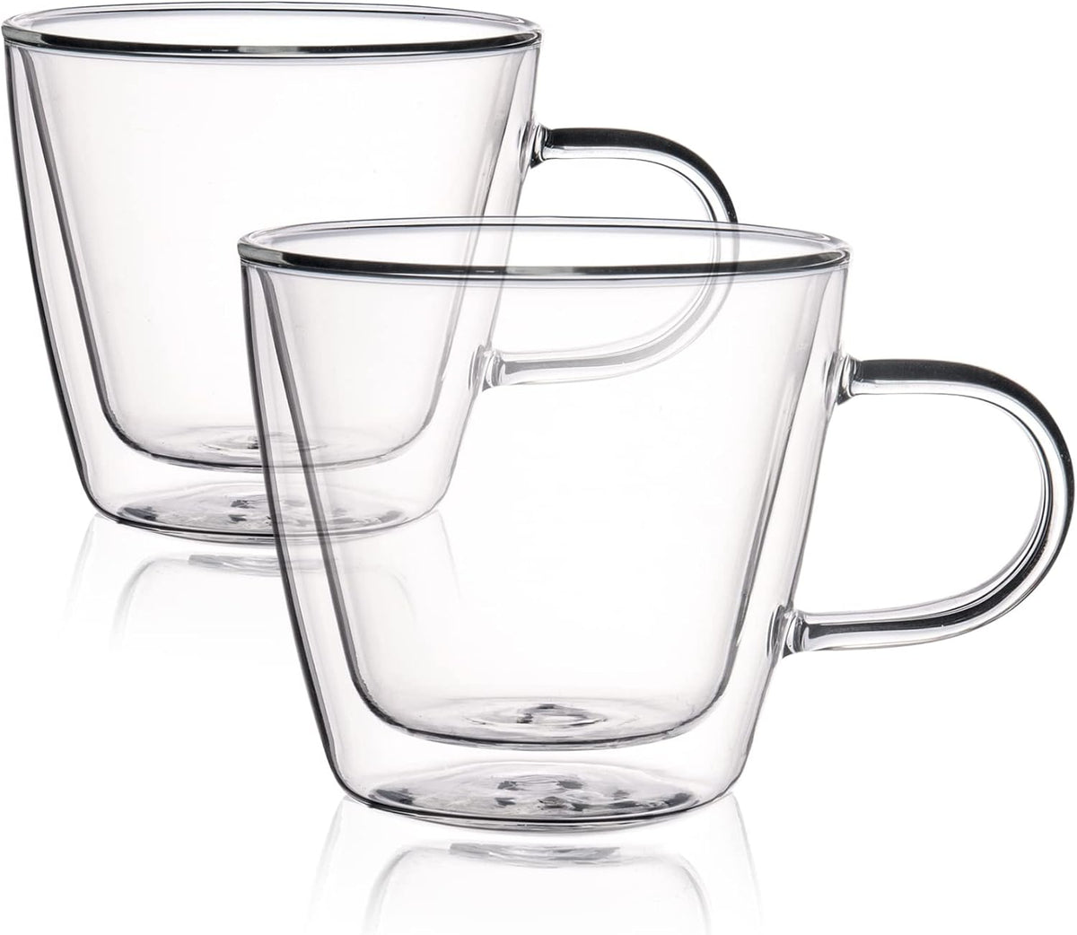 Juego de 2 tazas de 260 cc transparentes