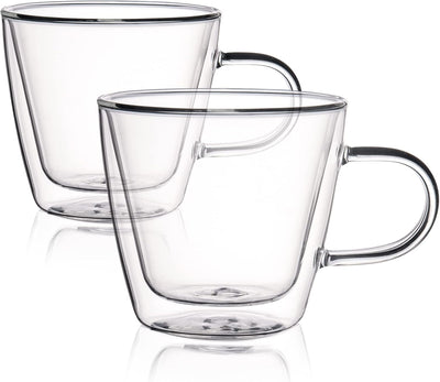 Juego de 2 tazas de 260 cc transparentes