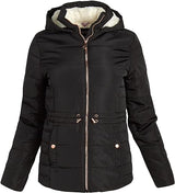 Bungge Cozy Puffer W/ Faux Fur Line  Black