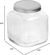 1 gal. Cracker Jar with/Brushed Metal Lid Clear