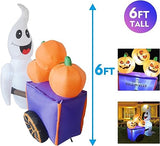 6FT Long Inflatable Ghost with Candy Cart