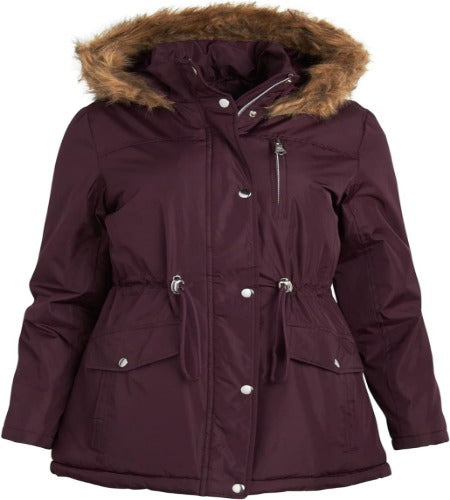 Anorak de PVC con ribete de piel sintética Fig Plus