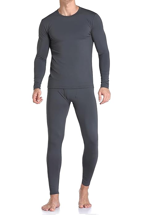 Set de capa base de microfibra polar para hombre/Gris