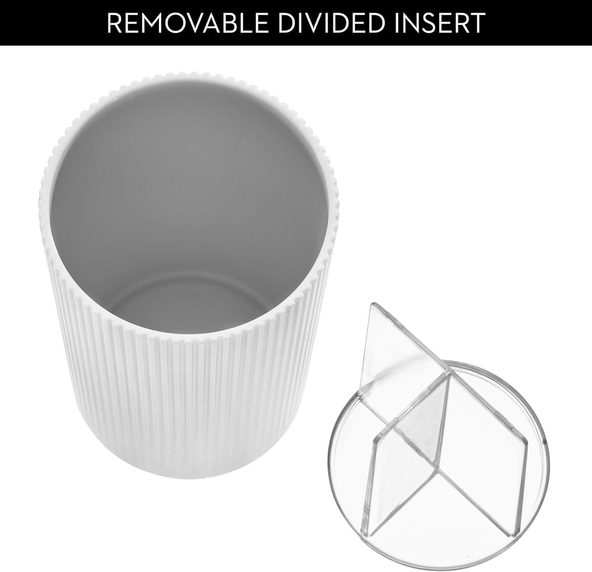 Soporte acanalado para cepillos de dientes blanco/transparente