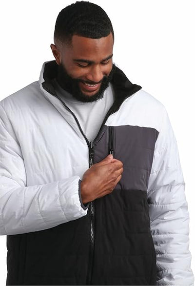 Plumífero reversible Colorblock blanco
