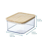 Contenedor Crisp 8x8 con tapa de madera transparente/natural