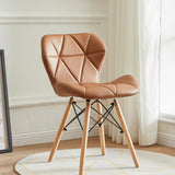Nordic Tulip Plastic Dining Chair with Soft Cushion Brown