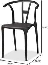 Nordic Style PP Plastic Dining Chair with Backrest Black