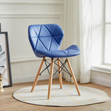 Nordic Tulip Plastic Dining Chair with Soft Cushion Blue