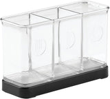Organizador de cubiertos Forma 2, negro mate/transparente