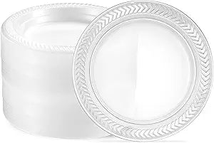PLATO DE PLÁSTICO TRANSPARENTE DE 6