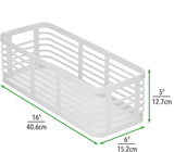 Cesta de acero blanca de 16 x 5 x 6