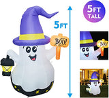 Fantasma Mago Hinchable de 1,5 m con Luz de Mano