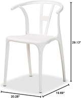 Nordic Style PP Plastic Dining Chair with Backrest White