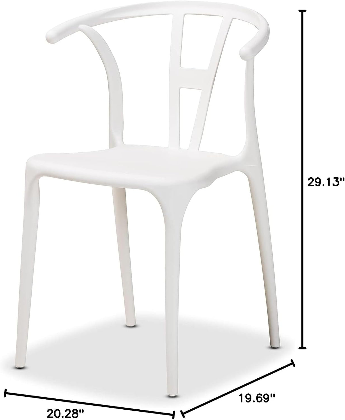 Nordic Style PP Plastic Dining Chair with Backrest White