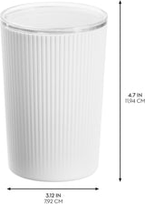 Fluted Canister White/Clear