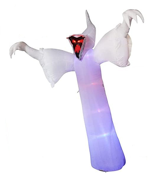 Fantasma inflable de Halloween de 3,65 m (12 pies) de altura y cara estrecha
