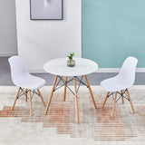 Modern Minimalist Small Round Table Casual Business White