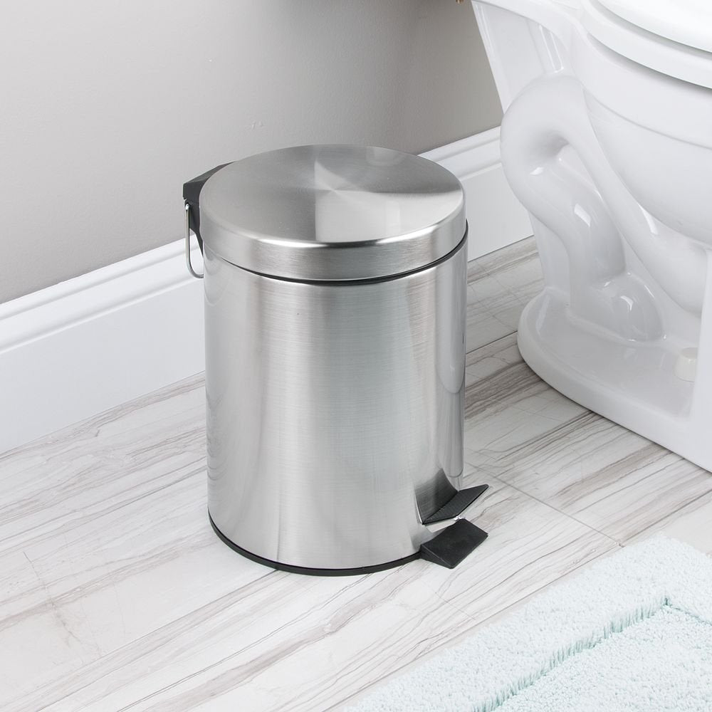Cubo de basura con pedal 5L cepillado