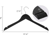 Negro Mate/Cromo - Percha de Madera S/10 para Camisas