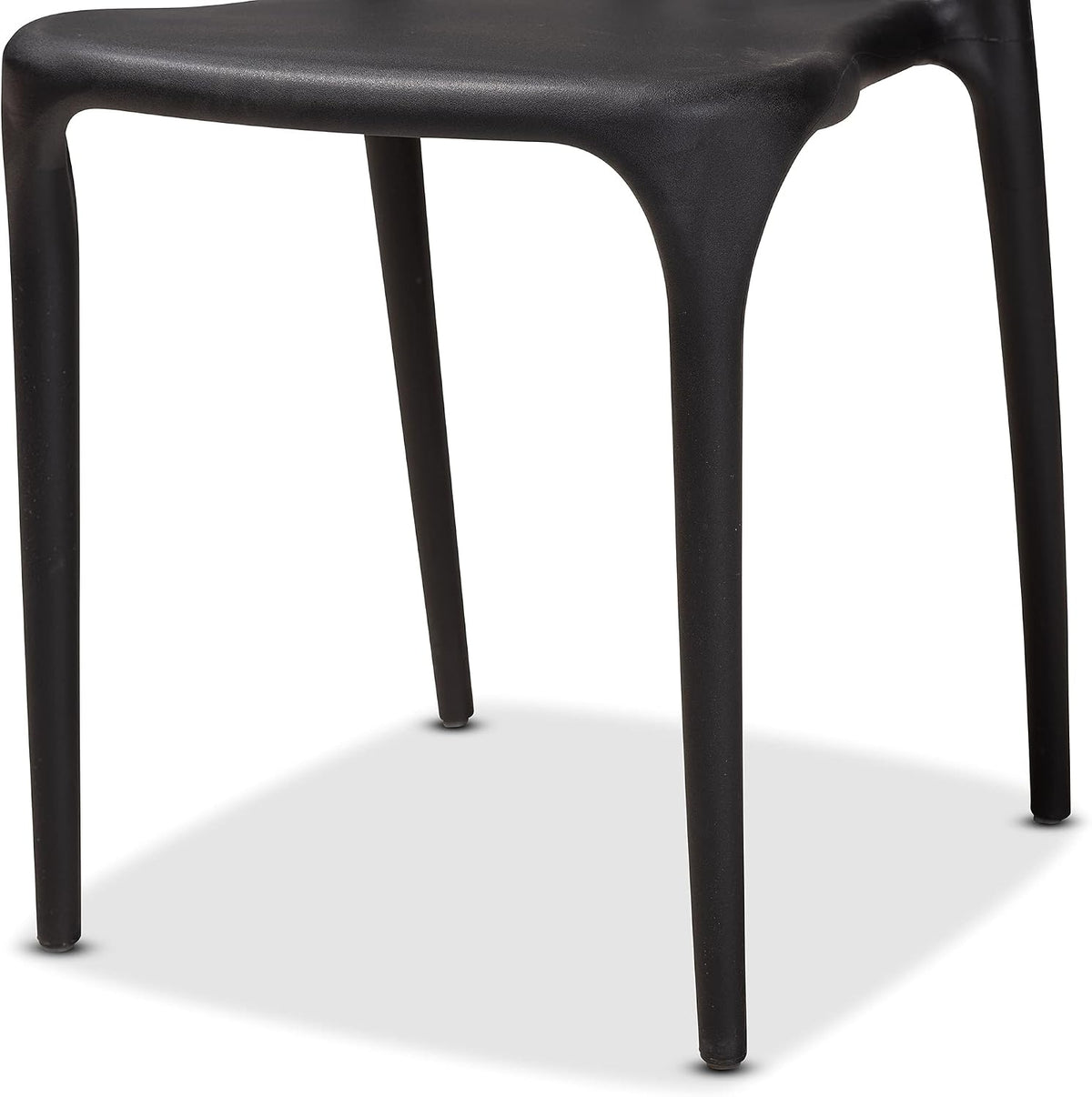 Nordic Style PP Plastic Dining Chair with Backrest Black