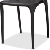 Nordic Style PP Plastic Dining Chair with Backrest Black