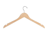 Natural brillante/Cromado - Percha de madera para camisas P/5