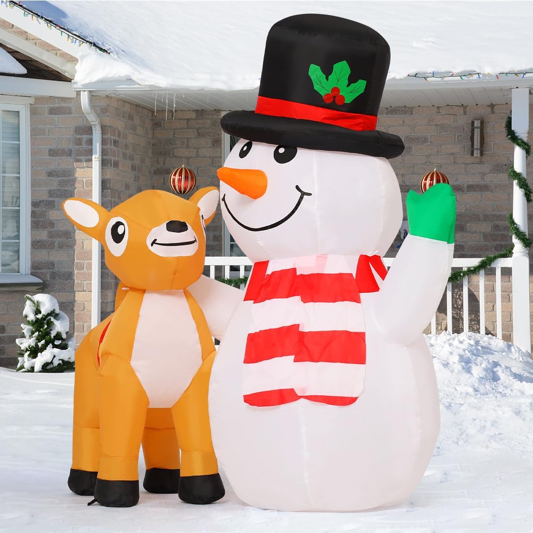 Muñeco de Nieve Hinchable de 1.58m de Alto con Luces LED