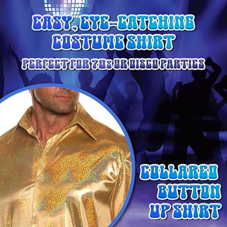 Camisa disco metalizada dorada de los 70