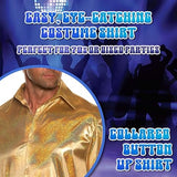 Camisa disco metalizada dorada de los 70